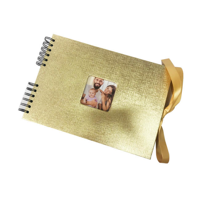 Gold scrapbook with ribbon 40 pages A4