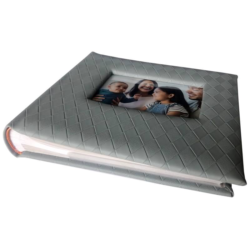 Gray Leather photo album 200 slots 15x21cm
