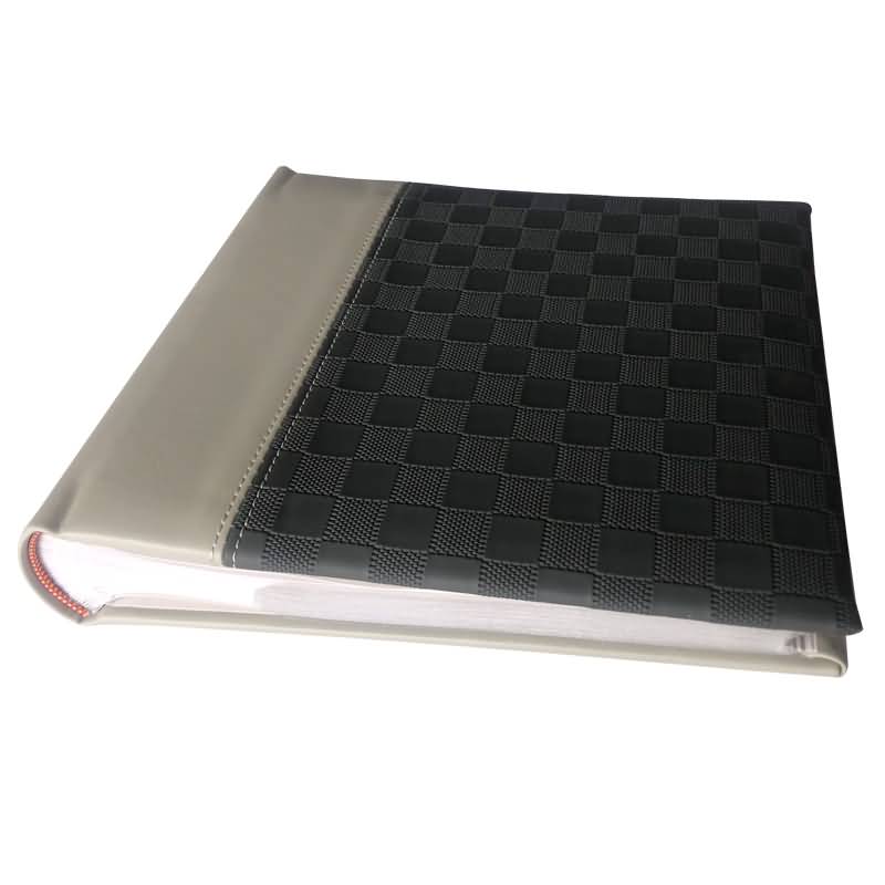 Personalized gray leather book 200 slots 10x15cm